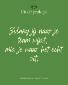 zolang jij naar je team wijst